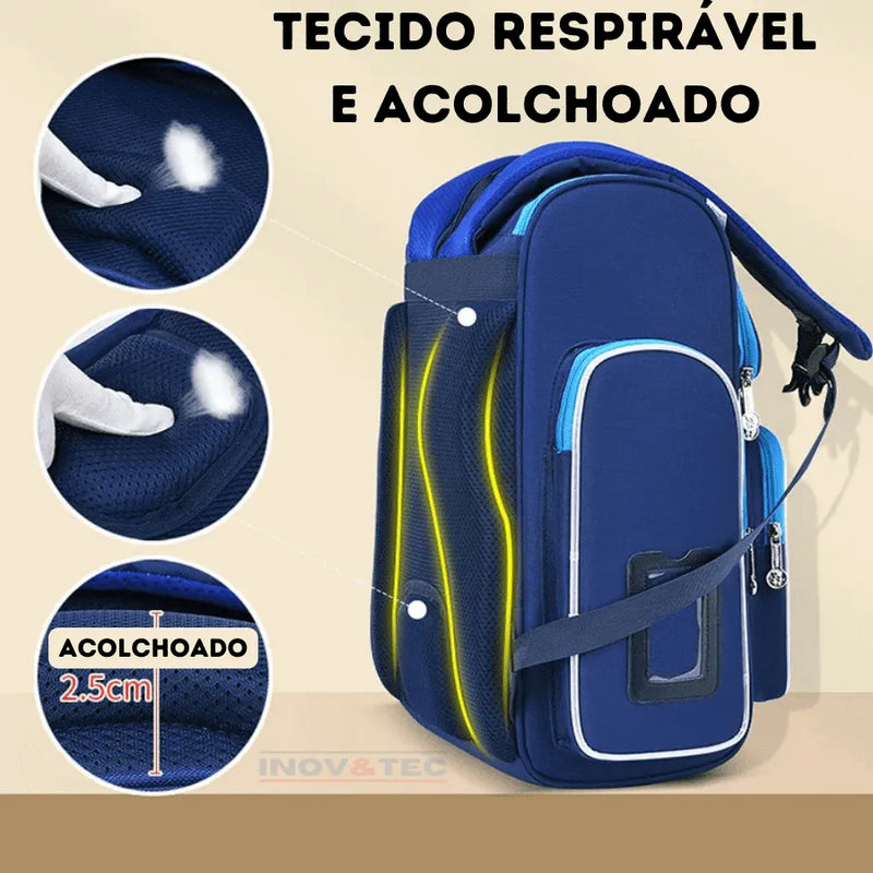 Mochila Infantil Premium Impermeável Unisex - Aventura Espacial Na Escola + Brinde