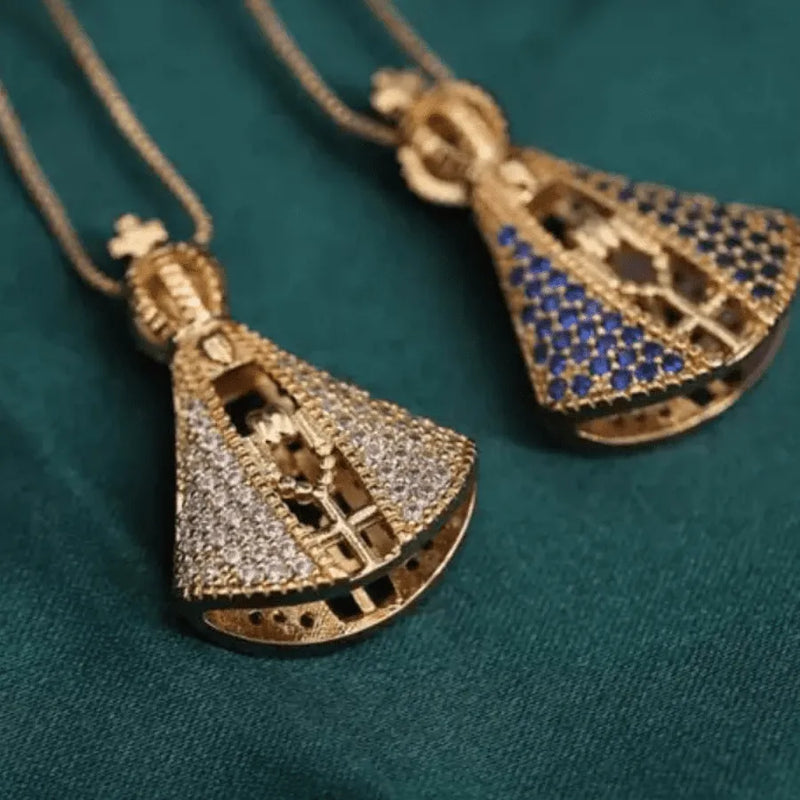 Colar Dupla Face Banhado a Ouro 18k Nossa Senhora [COMPRE 1 LEVE 2 +Brinde]