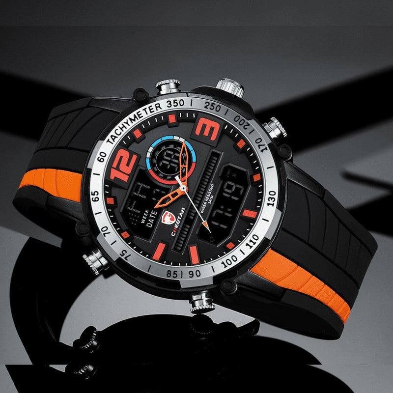 Relógio Masculino CHEETAH DIGITAL - Design Esportivo, Cronógrafo, Mostrador Digital Luminoso, Calendário e à Prova D'água