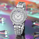 Relógio Feminino CRRJU CRISTAL DIAMOND - Vidro Lapidado, Cravejado Com Cristais de Zircônia, Movimento de Quartzo, Resistente à Água 30M