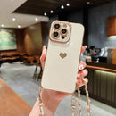 Capinha de Celular para Iphone com Cordão Love Heart Necklace