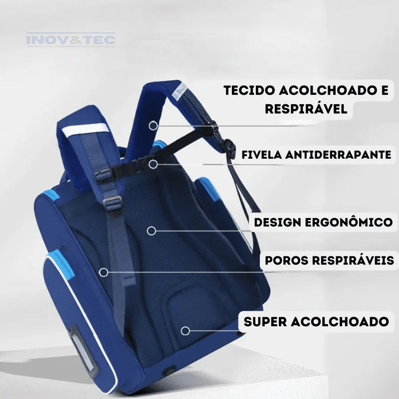 Mochila Infantil Premium Impermeável Unisex - Aventura Espacial Na Escola + Brinde