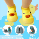 Sapatinho Meia para Bebês em Algodão Antiderrapante Patinho Na Lagoa