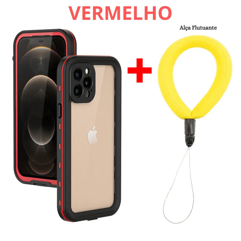 Capinha de Celular para IPhone 100% à Prova D'água e proteção Anti-Impacto com Bracelete Flutuante