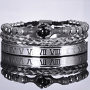 Kit de 3 Pulseiras Masculinas Premium Ajustáveis com Pedra Natural OLHO de TIGRE