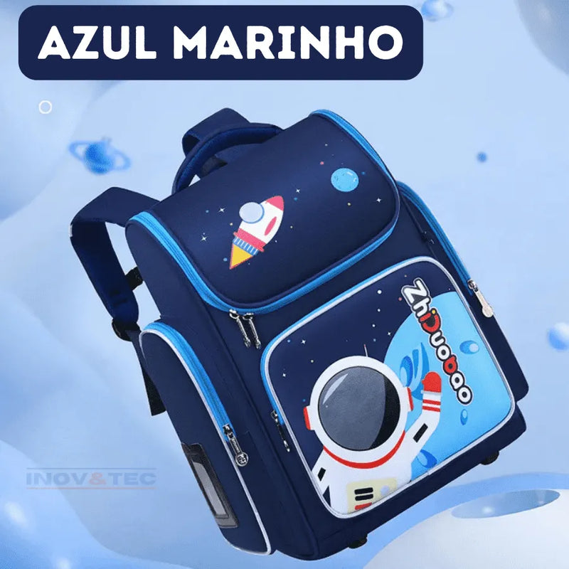 Mochila Infantil Premium Impermeável Unisex - Aventura Espacial Na Escola + Brinde