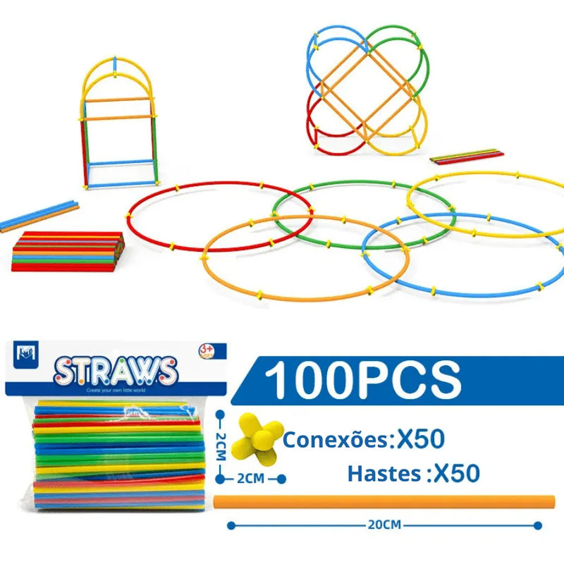 Kit com 800 Peças e Maleta de Brinquedo Infantil para Diversas Construções Criativas MAGIC MUNDO