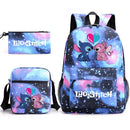 Kit Escolar Infantil Mochila + Lancheira e Estojo Lilo Stitch Lovers