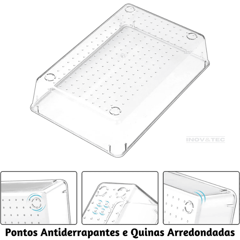 Kit Organizadores Em Acrílico Premium - Organize Suas Gavetas, Maquiagem e Muito Mais Com Estilo e Praticidade