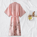 Pijama Feminino OrientalFly Conjunto Camisola e Roupão Em Seda Gelo | Toque De Seda Confortável