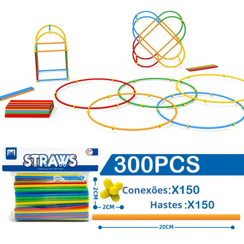 Kit com 800 Peças e Maleta de Brinquedo Infantil para Diversas Construções Criativas MAGIC MUNDO
