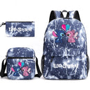 Kit Escolar Infantil Mochila + Lancheira e Estojo Lilo Stitch Lovers