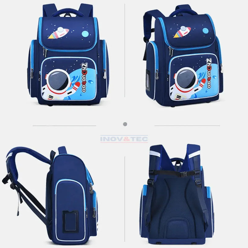 Mochila Infantil Premium Impermeável Unisex - Aventura Espacial Na Escola + Brinde