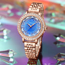 Relógio Feminino CRRJU CRISTAL DIAMOND - Vidro Lapidado, Cravejado Com Cristais de Zircônia, Movimento de Quartzo, Resistente à Água 30M