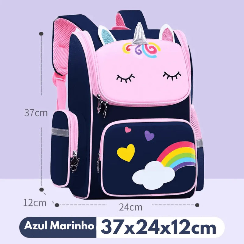Mochila infantil de Unicórnio - Brilhe Como Um Arco-íris