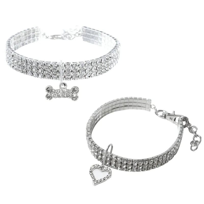 Colar Pet Chique - Coleira Cravejada De Cristais De Zircônia | Seu Pet Ainda Mais Estiloso!