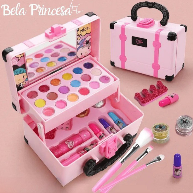 Maleta de Maquiagem para Meninas com 33 Peças Incríveis BELA PRINCESA