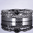 Kit de 3 Pulseiras Masculinas Premium Ajustáveis com Pedra Natural OLHO de TIGRE