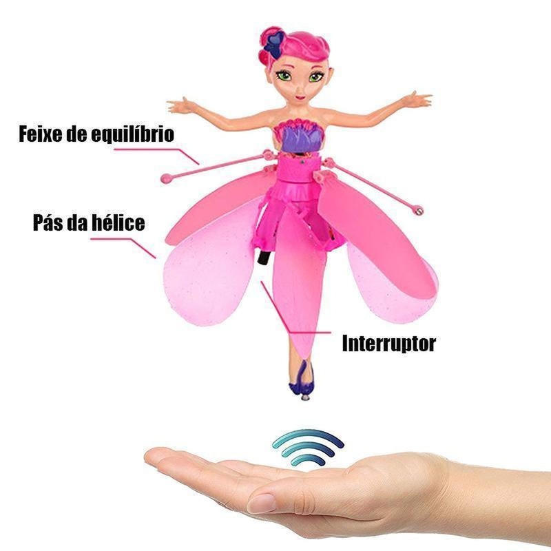 Brinquedo Infantil para Meninas Boneca Fada Voadora com Sensor