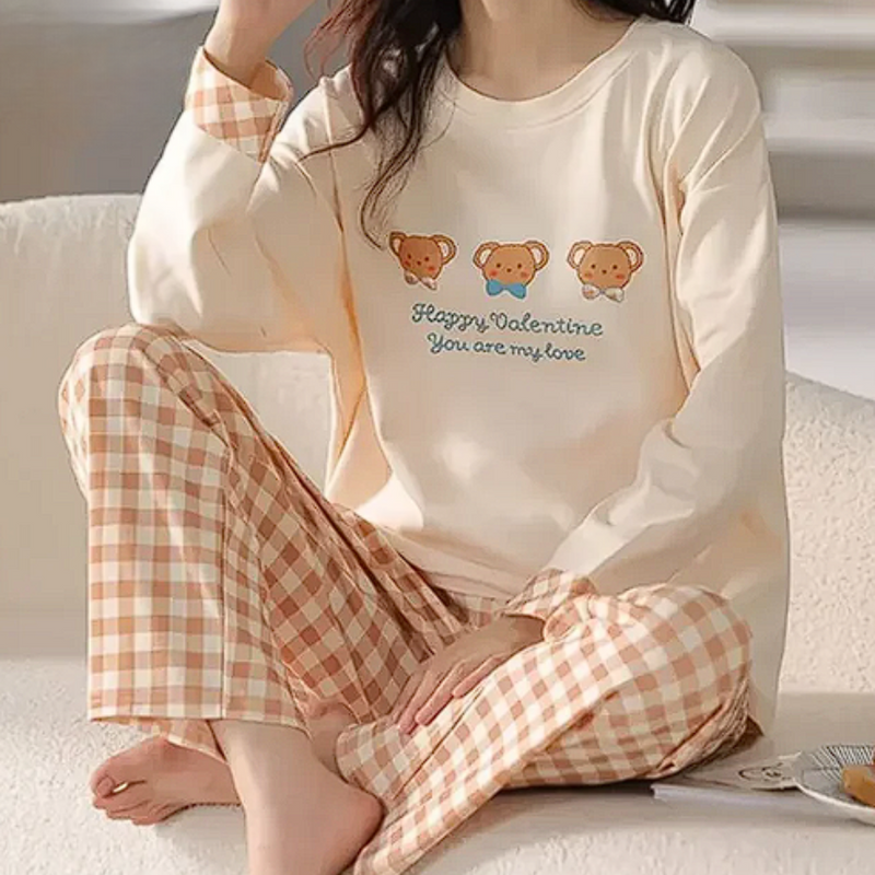 Pijama Feminino Peaceful Evenings - Conjunto Com Calça e Camisa Longa em Algodão | Macio, Leve e Super Confortável