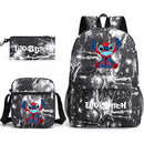 Kit Escolar Infantil Mochila + Lancheira e Estojo Lilo Stitch Lovers