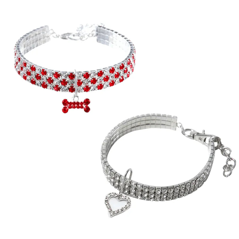 Colar Pet Chique - Coleira Cravejada De Cristais De Zircônia | Seu Pet Ainda Mais Estiloso!