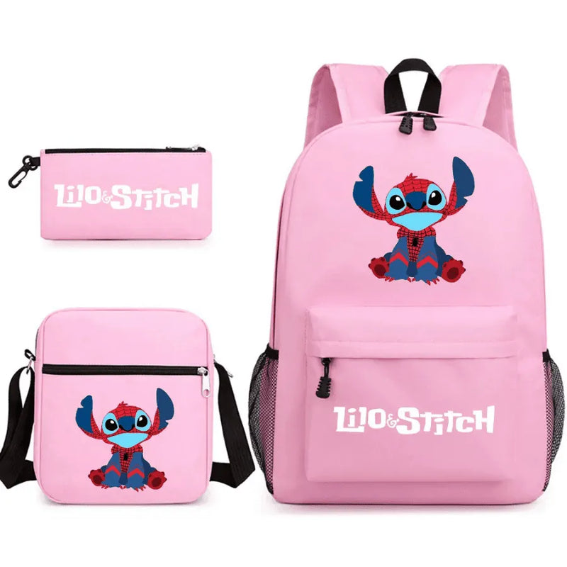 Kit Escolar Infantil Mochila + Lancheira e Estojo Lilo Stitch Lovers