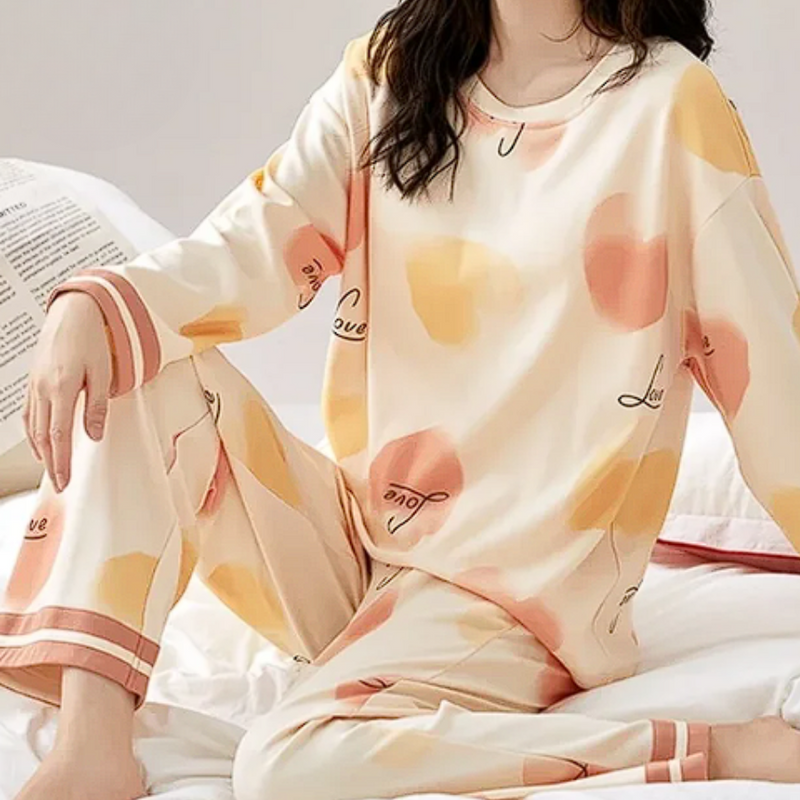 Pijama Feminino Peaceful Evenings - Conjunto Com Calça e Camisa Longa em Algodão | Macio, Leve e Super Confortável
