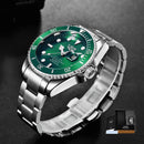 Relógio Masculino LIGE "Quartz Date" - Aço Inoxidável, Movimento de Quartzo, Data, Catraca Funcional, Vidro de Cristal e À Prova D'água 30 Metros