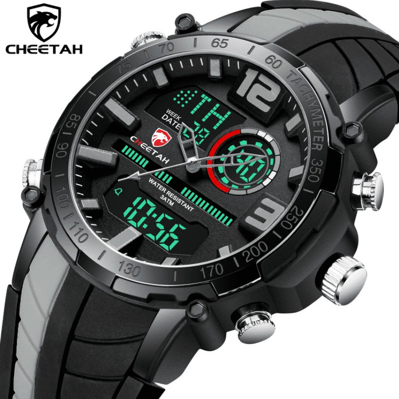 Relógio Masculino CHEETAH DIGITAL - Design Esportivo, Cronógrafo, Mostrador Digital Luminoso, Calendário e à Prova D'água