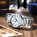 Relógio Masculino CRRJU "Deep Sea" Em Aço Inoxidável, Com movimento de Quartzo e Resistente a Água 30M