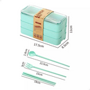 Marmita Fit com 3 Camadas e Garfo + Colher que Funciona como Hashi Lunch Box