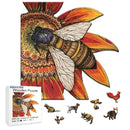 Quebra-Cabeça De Madeira Inova WOOD PUZZLE - Abelha No Girassol | Diversão Com Diversos Benefícios