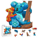 Quebra-Cabeça de Madeira Inova WOOD PUZZLE - Coala e Filhote | Diversão com Diversos Benefícios