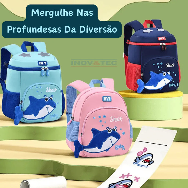 Mochila Infantil Bebê Tubarão - Mergulhe Nos Estudos