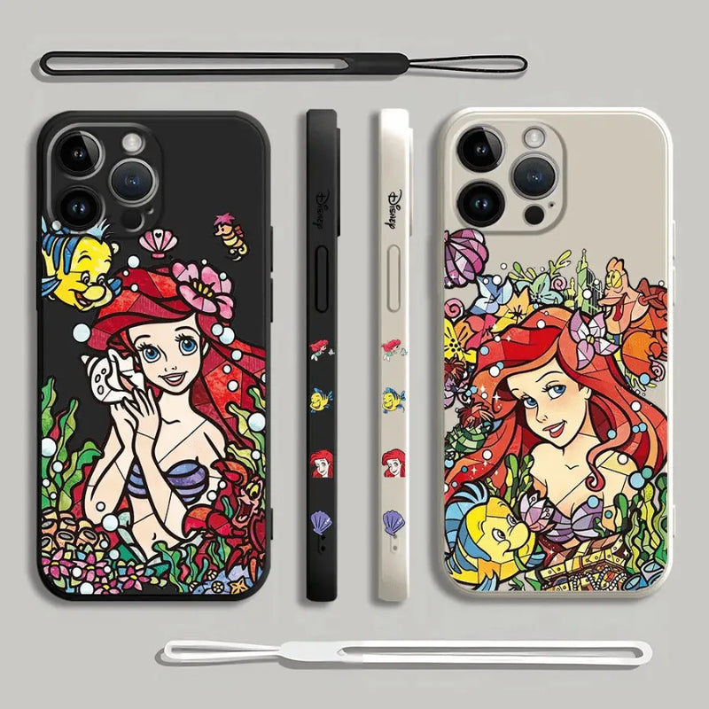 Capinha Iphone Princesa Ariel - Case de Alta Proteção e Com Cordão de Brinde