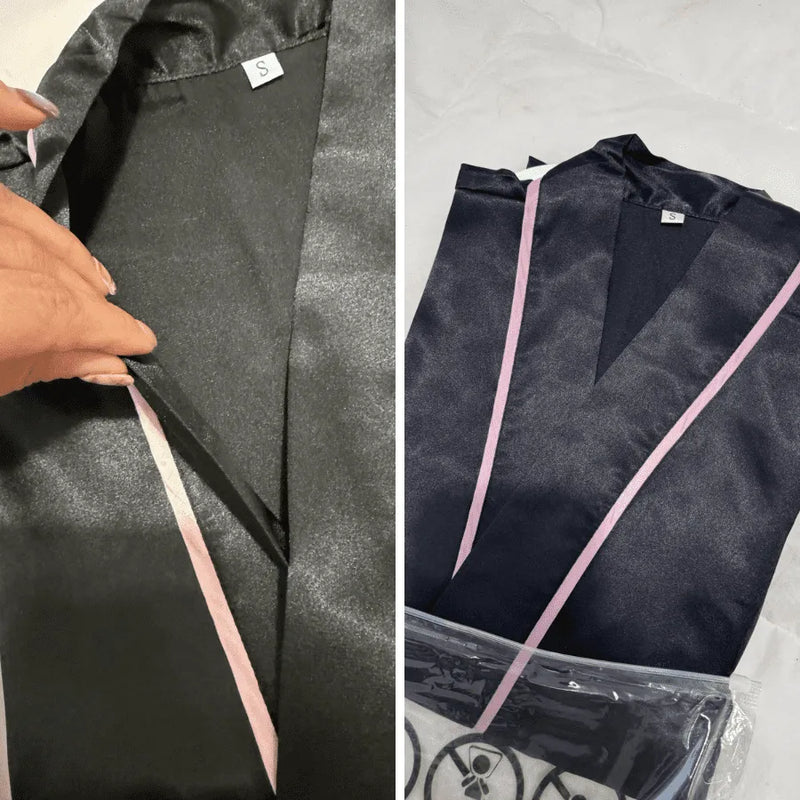 Conjunto Roupão e Calça em Seda Gelo Premium Pijama Feminino Blissfu