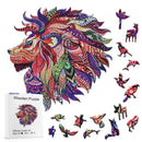 Quebra-Cabeça de Madeira Inova WOOD PUZZLE - Leão Roots | Diversão com Diversos Benefícios para Crianças e Idosos