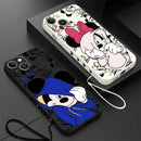 Capinha Iphone Mickey e Minnie de Moletom - Case de Alta Proteção e e Com Cordão de Brinde