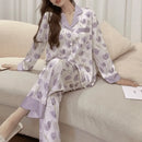 Pijama Feminino SoftTouch - Conjunto Luxo Calça e Camisa Longa Em Seda Gelo Premium | Toque De Seda Super Confortável