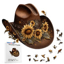 Quebra-Cabeça De Madeira Inova WOOD PUZZLE - Chapéu Com Girassóis | Diversão Com Diversos Benefícios