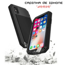 Capinha de Celular para IPhone com Vidro Temperado e Estrutura de Alumínio com Proteção 360° Metal Armor