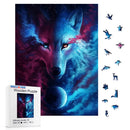 Quebra-Cabeça De Madeira Inova WOOD PUZZLE - Lobo Na Galáxia | Diversão Com Diversos Benefícios Para Crianças e Idosos