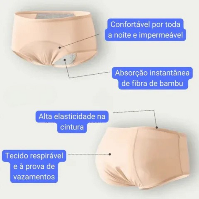 Calcinha Absorvente Protetora para Incontinência ConfortProtect [Leve 5 Pague 4 + Frete Grátis]