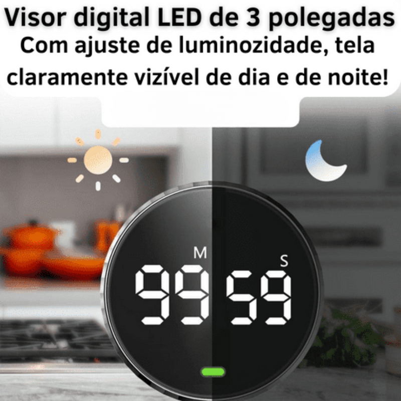 Temporizador Digital Magnético Multiuso com LED MAX FOCUS