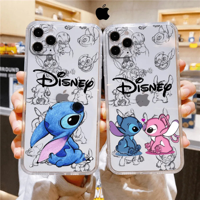 Capinha Love Stitch Disney para Iphone - Case Translúcida De Alta Proteção