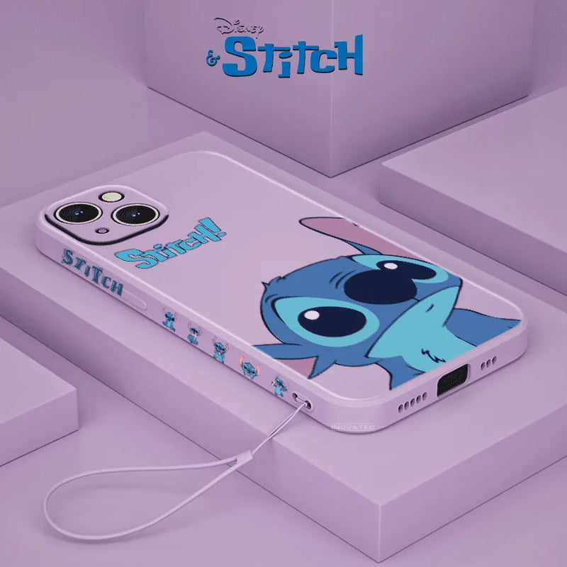 Capinha de Celular em Silicone para Iphone com Cordão Disney "Cade O Stich?"