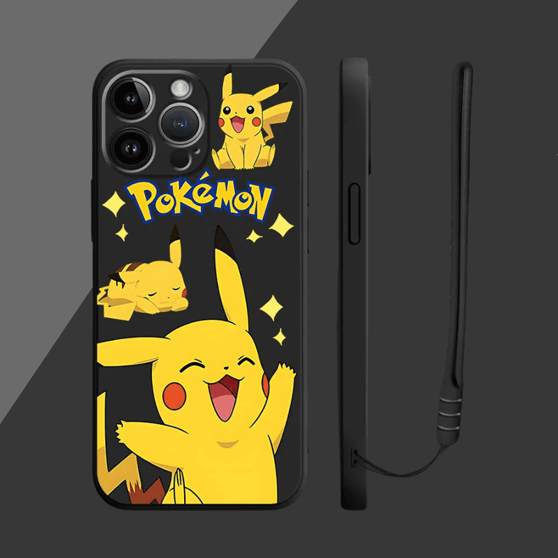 Capinha Iphone Pikachu e Jigglypuff - Case de Alta Proteção Com Cordão de Brinde