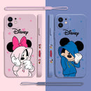 Capinha de Celular para Iphone com Cordão de Brinde de Casal Mickey e Minnie