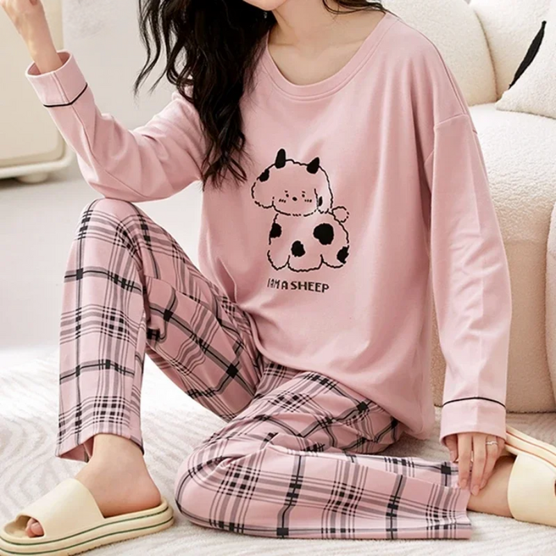 Pijama Feminino Peaceful Evenings - Conjunto Com Calça e Camisa Longa em Algodão | Macio, Leve e Super Confortável